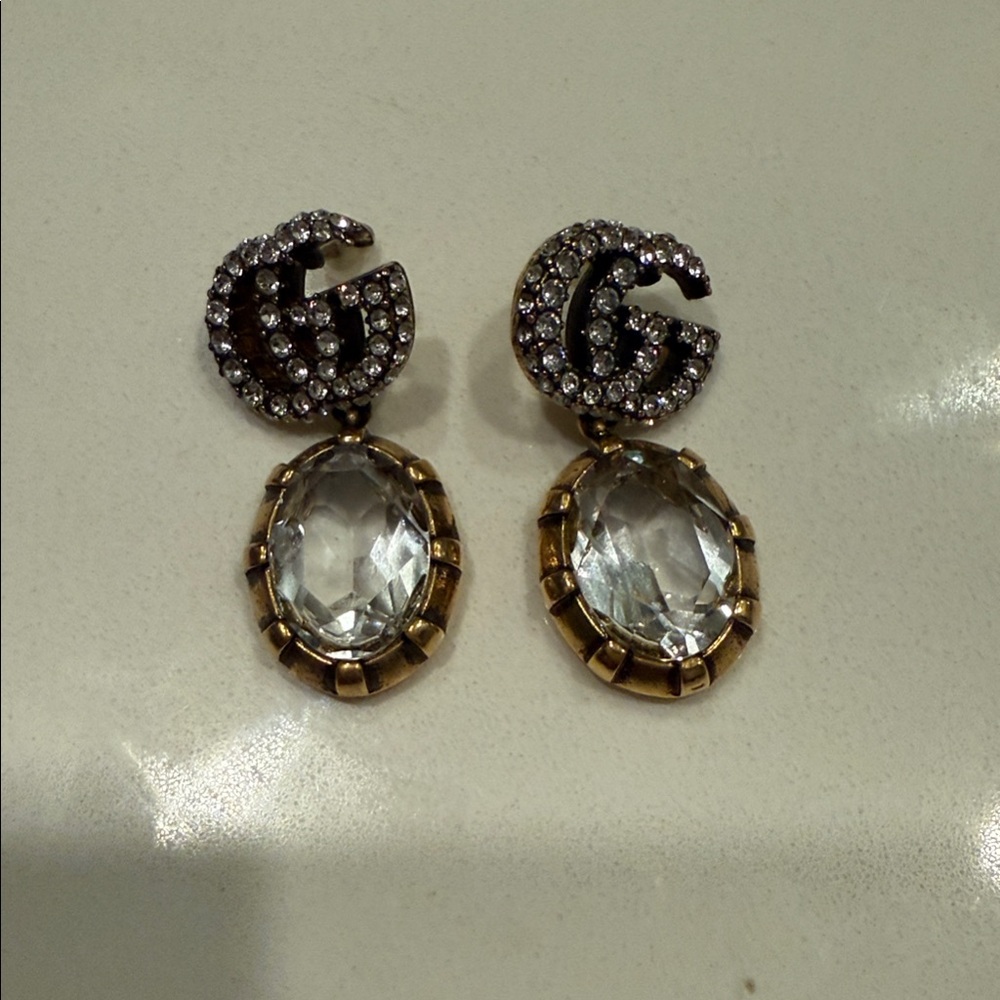 Gucci GG Marmont Crystal Earrings